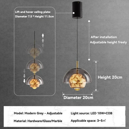 LUCIA| Italian Alabaster Pendant Light