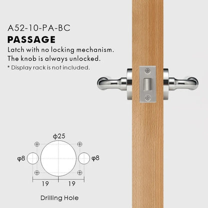 Livorno mortise door handle set with matching strike plate