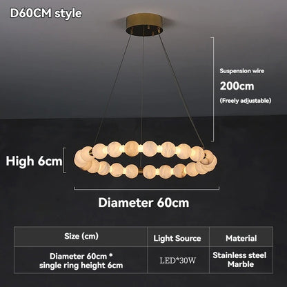 CAMI| French Marble Pendant Chandelier