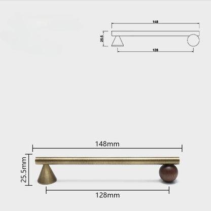 CHESNUT | Bronze Brass & Walnut Wood Cabinet Handle