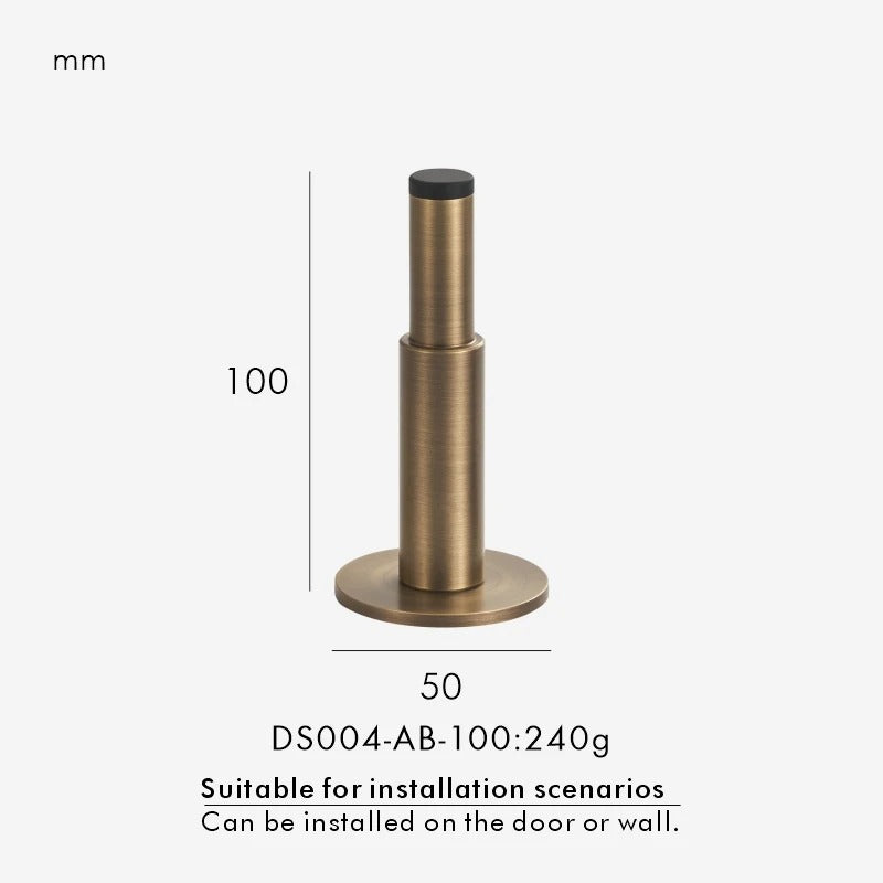 MODENA silent door stopper in gold finish — wall-mounted for bedroom and living room