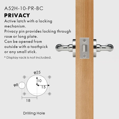 Detail of chrome door handle finish and ergonomic lever shape