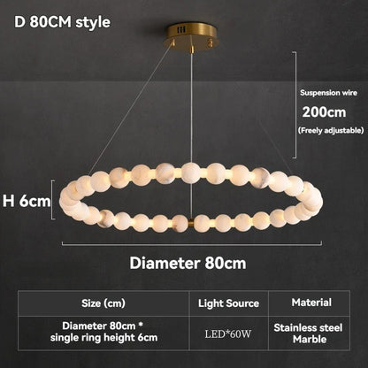 CAMI| French Marble Pendant Chandelier