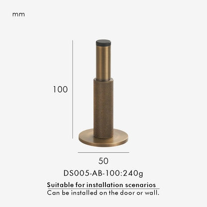 ODETTE door stop in antique brass — wall-mounted option for high-traffic residential interiors