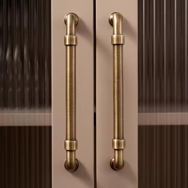 DARCY antique bronze cabinet pull bar in aged finish — solid brass long pull for kitchen drawers