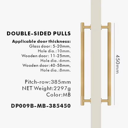 ROSALIND | Solid Brass Linear Striped Pull Bar