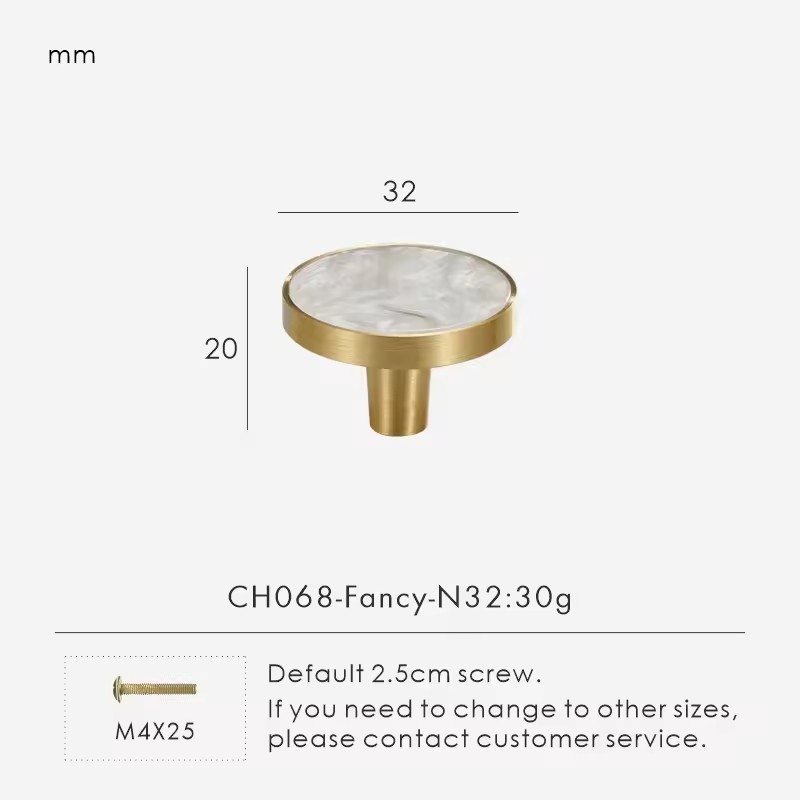 PEMBROKE | Brass and Stone Cabinet Knob