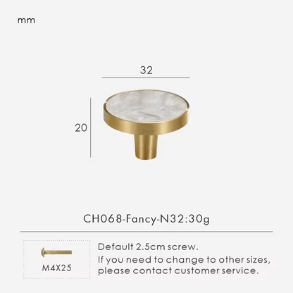 PEMBROKE | Brass and Stone Cabinet Knob