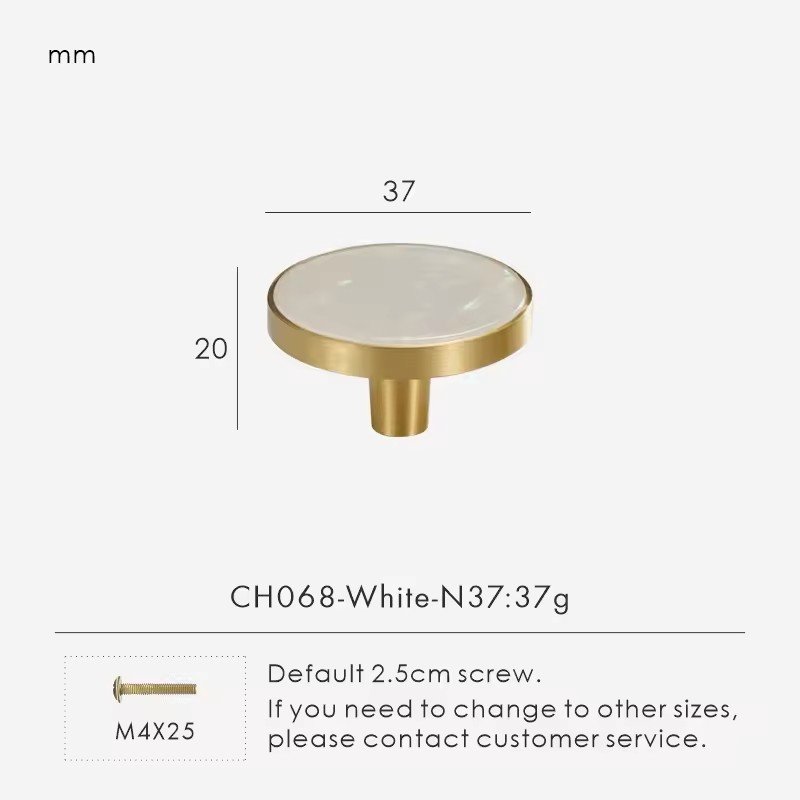 PEMBROKE | Brass and Stone Cabinet Knob