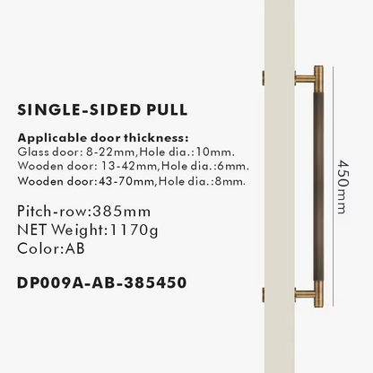 ROSALIND | Solid Brass Linear Striped Pull Bar