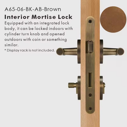 GENEVIVE | Real Leather & Brass Door Lever Handle Set