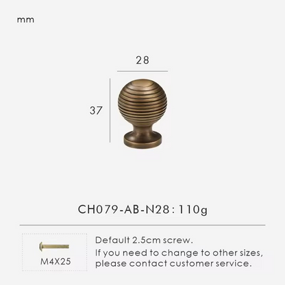 PEMBROKE | Solid Brass Antique Cabinet Knob