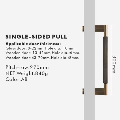 VIVVIENE | Solid Brass Cross Knurled Pull Bar