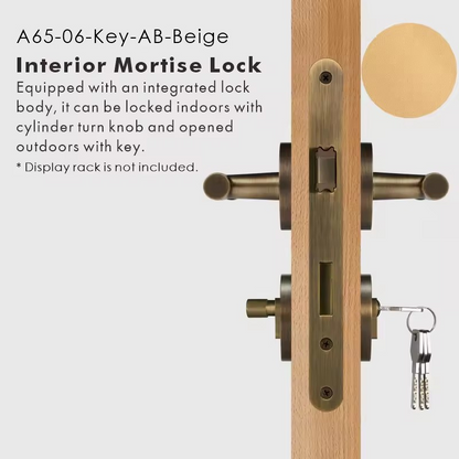 GENEVIVE | Real Leather & Brass Door Lever Handle Set
