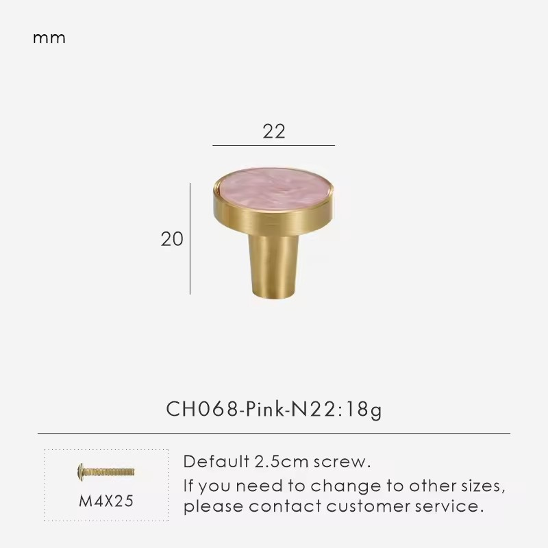 PEMBROKE | Brass and Stone Cabinet Knob