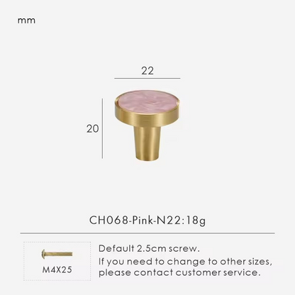 PEMBROKE | Brass and Stone Cabinet Knob