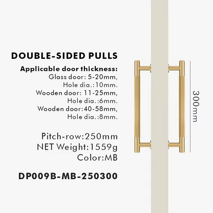 ROSALIND | Solid Brass Linear Striped Pull Bar